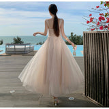 2026 New Girl Hand-Shake French Net Yarn Fish Bone Lace Embroidery Dress With Lotus Leaf Side Dress