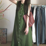 Skirt Women's Summer 2025 New Orange Ercoa French Green Hall In The Hall Sleeveless Dress Waist Temperament Dress