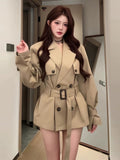 French Karat Coat Small Children Fashion Choice 2025 Early Autumn New Waist Temperament Coat