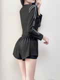 Slender Long-Sleeved Swimsuit Women Conservatively Cover The Belly Thin Flat Trousers Two Sets Of Sports Sunscreen Swimsuit Holiday Swimsuit