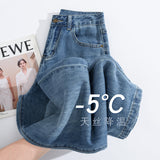 Sky Thin Gray Broad-Legged Jeans Women 2026 Summer Lyselle Straight Pants 1403