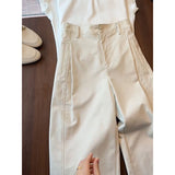 The Strong Goods Praise Burst! Rice White High-Quality Nine-Point Leisure Pants Comfortable Breathable High Waist Thin Balloon Pants Woman