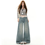 2025 Plus Plus Thick Broad Leg Pants Women's Jeans Vintage Hot Trousers Jeans Women's Long Pants