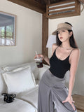 6090# Pure Cotton Sling Vest Women's Clothing With Chest Cushions Slimming Niche Back Hollow Design Back