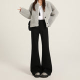 Loose Elastic Pure Black Micro-Horned Cowboy Cowgirl Not Pressed Leg Straight Horn Display Thin Leg Size