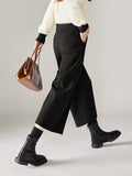Specialty Quality Warm Eight-Point Broad Leg Pants 2025 Winter New Fashion Plus Thick Hairy Slacks Women's Pants