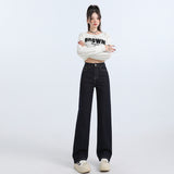 Narrow Version Of Loose Jeans Women 2026 High-Rise New Thin Straight Trousers Casual Broad Leg Pants
