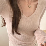 Pure Desire Low-Collar Micro-Permeable Sunscreen Hooded Women's Spring And Summer New High-End Sense V-Neck Knitted T-Shirt Thin Top Repair