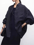 100 Imported Linen White Lady Shirt Slack High-End Feeling Loose Long-Sleeved Shirt Spring Top