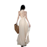 2025 Chic And Stunning Sleeveless Neck Dress Summer New Gentle Temperament To Show Lanky Skirt