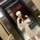 Beverly Famous Gold Button Temperament Coat In The Long-Skin Knitted Sweater