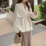 Full Of Early Autumn Lazy Sweater Knitted With Open Shirt Women's Autumn New