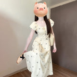 Blossoming French Bubble Sleeve Dress Women's Summer 2026 New Small Temperament Beautiful Dress
