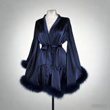 2026 New Chinese Morning Dress Bride Sexy Sleeping Dress Wedding Morning Fairy High Feathered Pajamas Battle