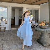 2025 Summer New Back With Chest Cushion Orchid Sling Dress Seaside Atmosphere Temperamental Holiday Dress