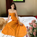2025 High-End Beautiful Atmosphere Pure Three-Dimensional Flowers With Breasts Sexy Body Dress