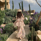 2026 High-Grade Niche Design Feel Purple Smoke Radish French Holiday Fish Thread Shredded Snowflake Slings Slings And Slings Dress Super Fairy