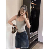 1019 # One Cup Sling Small Vest Woman Lazy Thread Cotton Inside And Outside Wearing A Slimmed Hottie Thin Summer