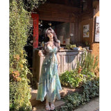 French Inter-Forest Floes Dopamine Temperamental Sling Dress With New Summer Mid-Slide
