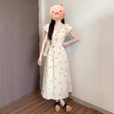 Blossoming French Bubble Sleeve Dress Women's Summer 2026 New Small Temperament Beautiful Dress