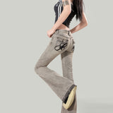 & Spice Girls Low-Rise Micro-Lapspepers Women 2026 New High Street Stunny Embroidered Old Horned Horseshoe Pants