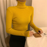 High-Necked Sweater Women 2025 Autumn And Winter Yangqi Inside A Knitted Bottom Shirt Long-Sleeved Cover Solid Color Top Women's Clothing