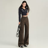 Autumn And Winter Main Push Color Tie High Waist Straight Jeans Trousers & Length Routine