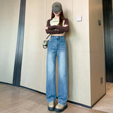 Narrow Version Of Loose Jeans Women 2026 High-Rise New Thin Straight Trousers Casual Broad Leg Pants