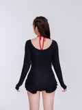 Wow 2026 New Swimsuit Slim Breast Conservative Students Female Thin Hot Spring Senior Feeling Beautiful Conjoint Long Sleeve