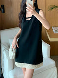 This Year's First Little Black Dress Miu Black Vest Temperament A Short Skirt