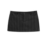 Hottie Low-Rise One-Buckle Striped Hip Skirt Spring And Summer New Self-Resistant Walk Short Skirt Mini Skirt