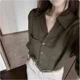 French V-Neck Loose Feeling Long-Sleeved Sunscreen Shirt Women 2026 New Spring And Summer Loose Leisure Lazy Coat Top