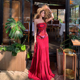 2026 Bohimi Ya Wind Print Tector-Meared Blouse Half-Dressed Yunnan Tourist Holiday Style Suit