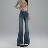 Small High-Rise Thin Elastic Women's Jeans Trousers Length Black Nine-Point Black Trousers