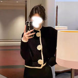 Small Fragrant White Languid Soft Glutinous New Chinese Knitted Cardigan Art Raw Milk �qœµ Sweater Coat Women Wear Autumn And Winter
