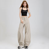 2025 Burst Jeans Women's Spring-Summer Retro Street High-Rise Loose Thin Fashion Scissors Trend