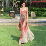 Romantic Flowers 2025 New Temperament Thin Niche High-Grade Tie Dye New Chinese Dress Women's Summer Vacation