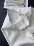 Old Money Style Wear ~ White High-Waist Temperament Simple Hanging Commuting Cotton Straight Broad Leg Pants Women 2025 Summer