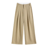 High-End Suit Pants Women 2026 Summer New Low-Waisted Folds Loose-Hanging Wide-Legged Trousers