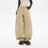 YC& Vintage High Waisted Camast Banana Trousers Broad Legs And Jeans Women & Long Pants