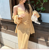 Slack Three-Piece Set Refreshing Linen Bamboo Yarn 16-Pin Stoll Precision Woven Sling Suit