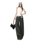 26Th Ootd!|2026 Spring New Design Feeling Casual Broad Legs Loose Thin Set Suit Pants