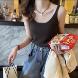 Sling 2026 Summer New Short-Term Slimming Ice Silk Knitted Vest Women Sleeveless Top