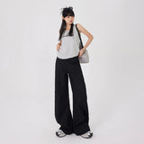 Vintage Loose Broad Leg Pants Summer Thin Suit Sleek Pants With Thin Casual Trousers Women & Trousers Fashion