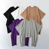 Old Money Style Pure Ice Silk Shawl Knitted Cardigan Women Autumn New Irregular Thin Cloak Hood Tops