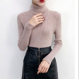 High-Necked Sweater Women 2025 Autumn And Winter Yangqi Inside A Knitted Bottom Shirt Long-Sleeved Cover Solid Color Top Women's Clothing