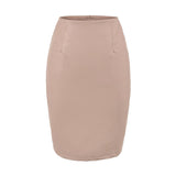 Korean Elastic Pu-Skin Skirt Women Autumn Pink Ass Skirts Slim High Waist Skirt Mid-Skirt Temperament Half Skirt