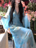 Spring Pool Water New Chinese Chiffon Version Of Tulle Sling Dress + Take-Up Women's Summer White Dress