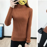High-Necked Sweater Women 2025 Autumn And Winter Yangqi Inside A Knitted Bottom Shirt Long-Sleeved Cover Solid Color Top Women's Clothing