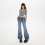 YC& Vintage Trumpet Trousers Slimming Slimming With A Small Play Autumn And Winter Jeans Woman
